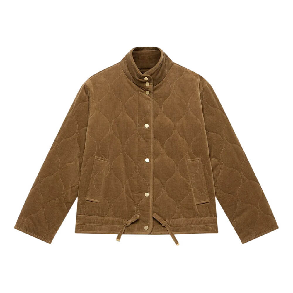 Mint Velvet Brown Corduroy Quilted Jacket